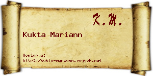 Kukta Mariann névjegykártya