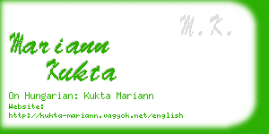mariann kukta business card